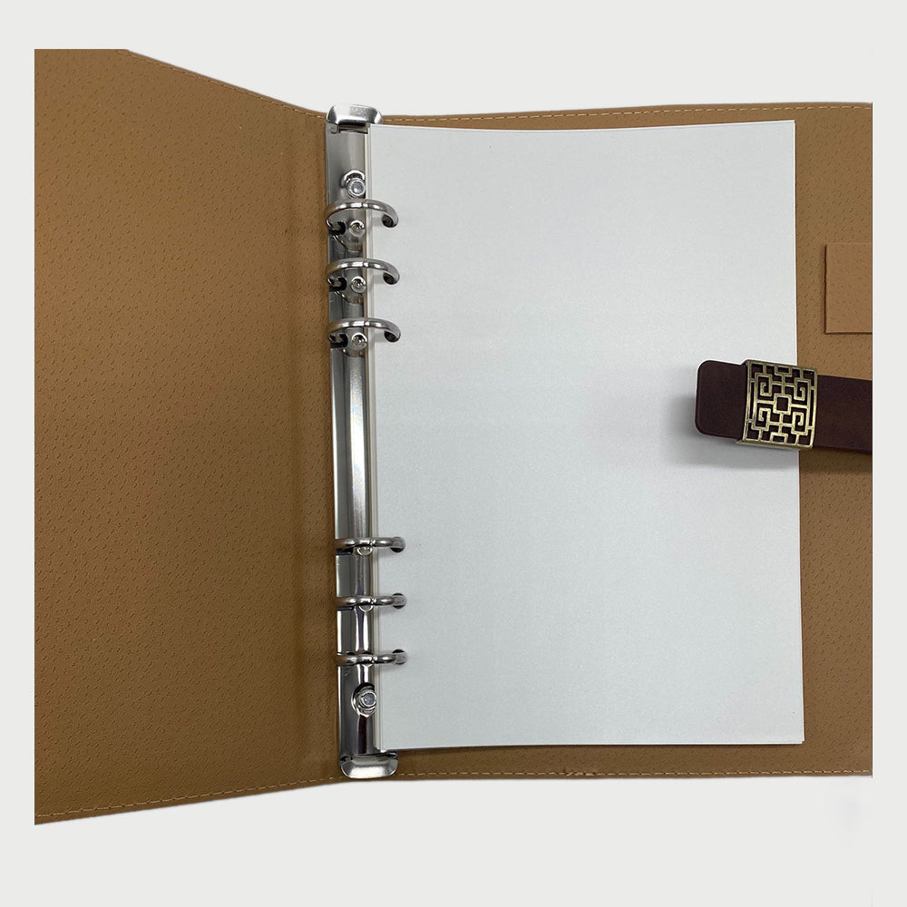 Brown handmade leather journals with 100 sheets and 200 pages